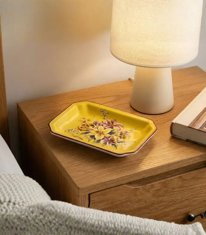 Marigold Ceramic Soap Dish – Hand-Decorated Floral Design