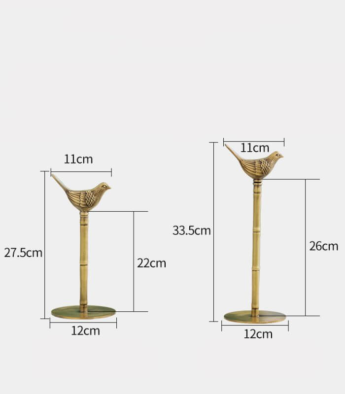 Brass Kitchen Paper Towel Holder with Decorative Bird Top