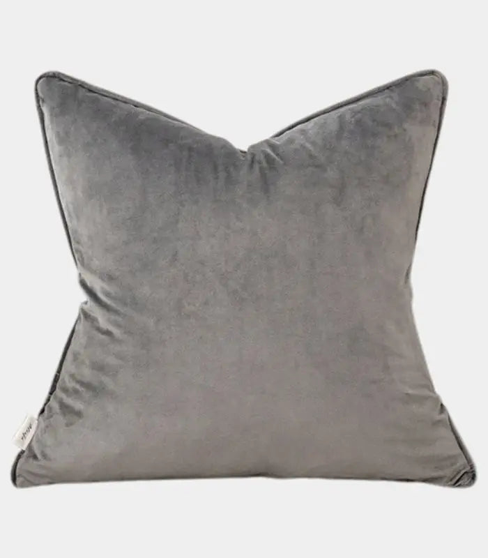 Velvet Floral Garden Cushion Cover Velvet Embroidery Grey