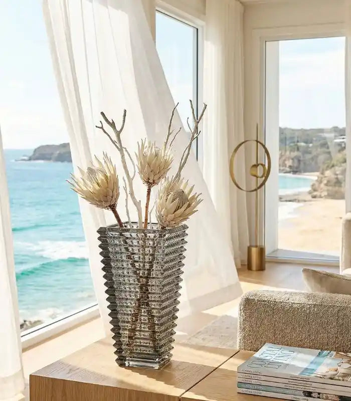 Crystal Glass Tabletop Vase Rectangular 28 cm