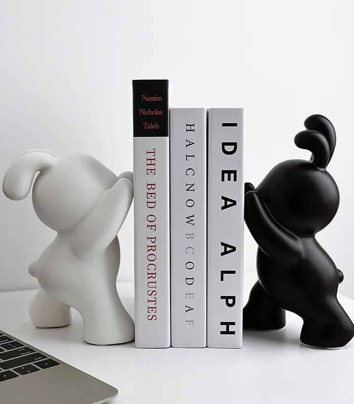 Set 2 Pcs Bunny Bookends Ceramic