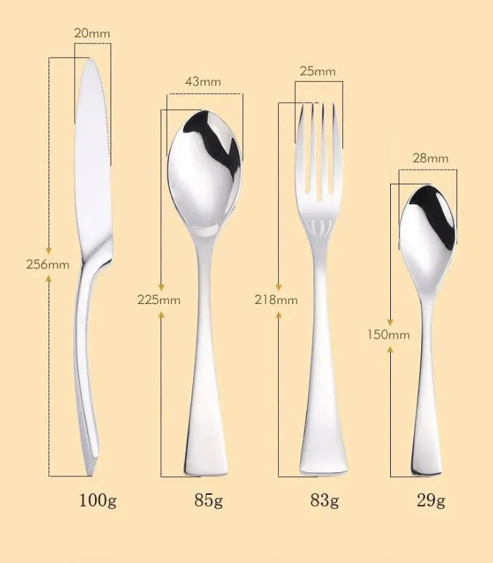 24 Pcs Cutlery Set New York Stainless Steel Flatware 18/8