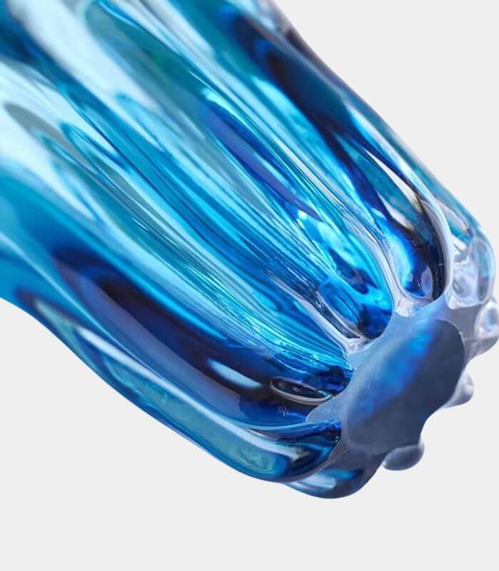 Azure Bloom Glass Vase - Handmade Decorative Vase in Two Sizes Blue