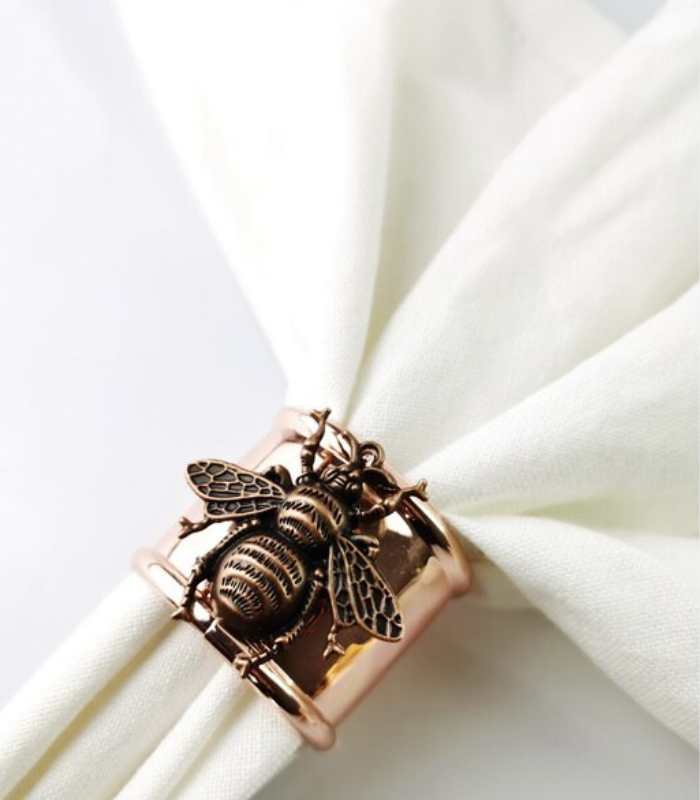 4 Pcs Bee Napkin Rings 5.5cm