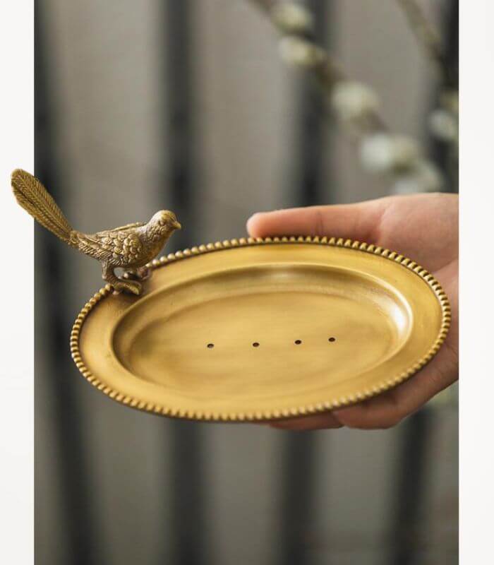 Vintage Soap Dish Trinket Tray Brass 15 cm