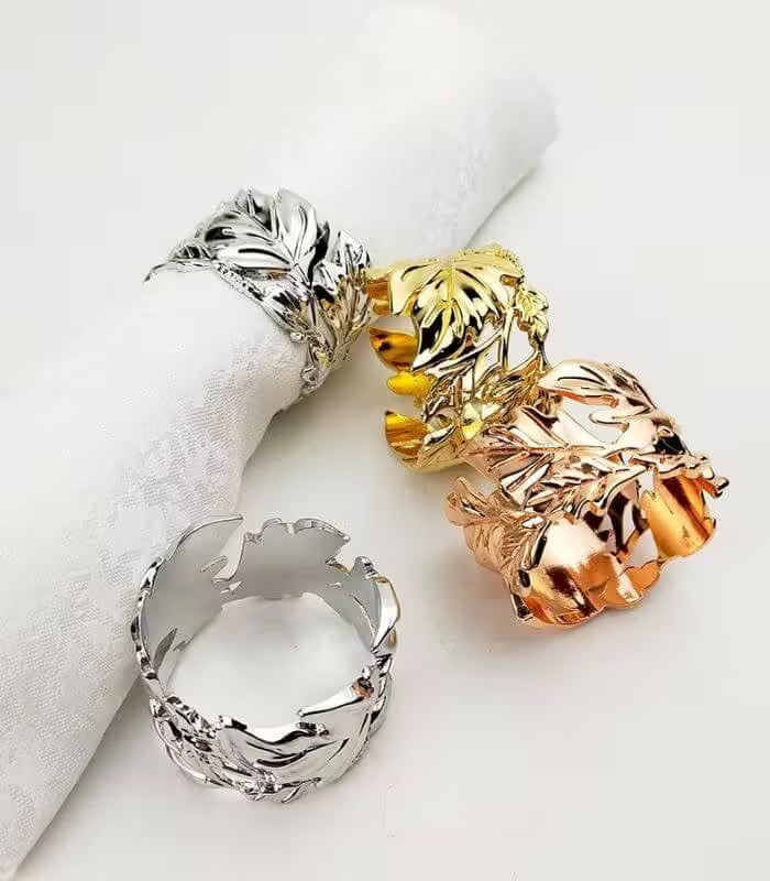 Set 6 Pcs Napkin Rings Magic Forrest Metal