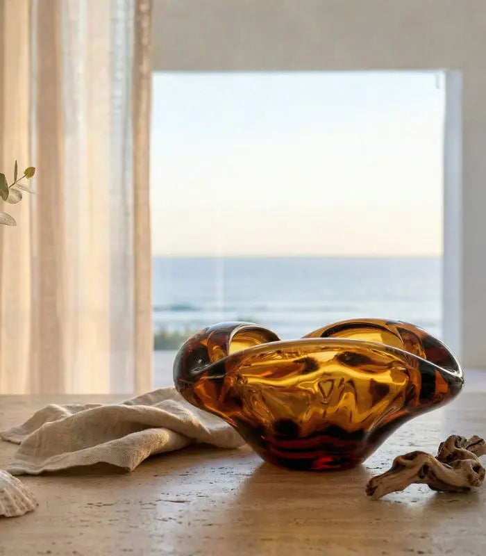 Decorative Bowl The Soleil Handblown Art Glass Bowl 18 x 9 cm