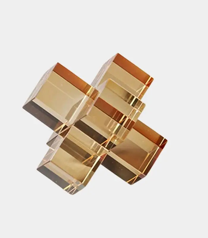 Aurelian Crystal Sculpture – Geometric Amber Design