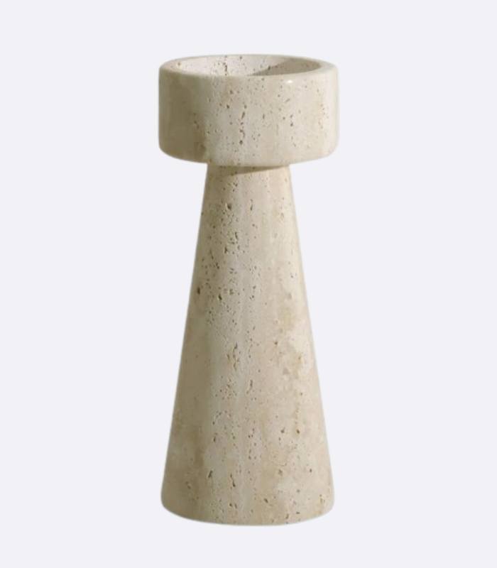 Candle Holder Natural Travertine