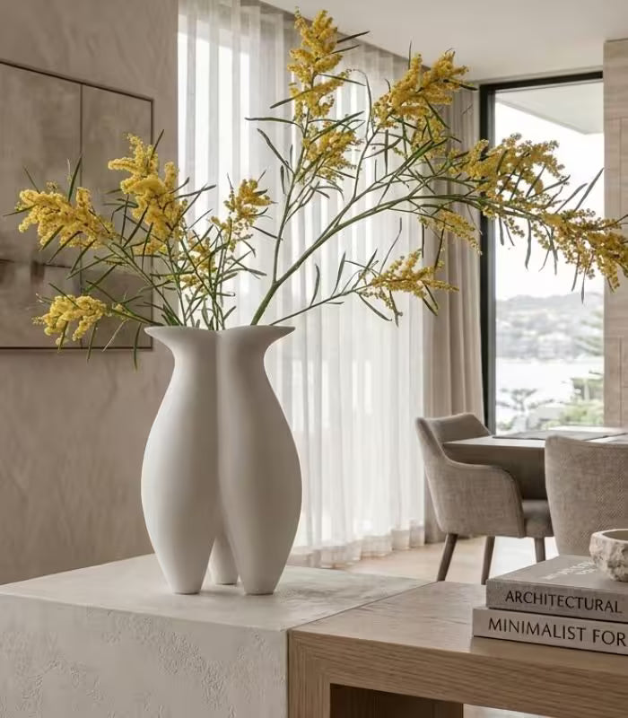 Silhouette Ceramic Vase Frosted White Large