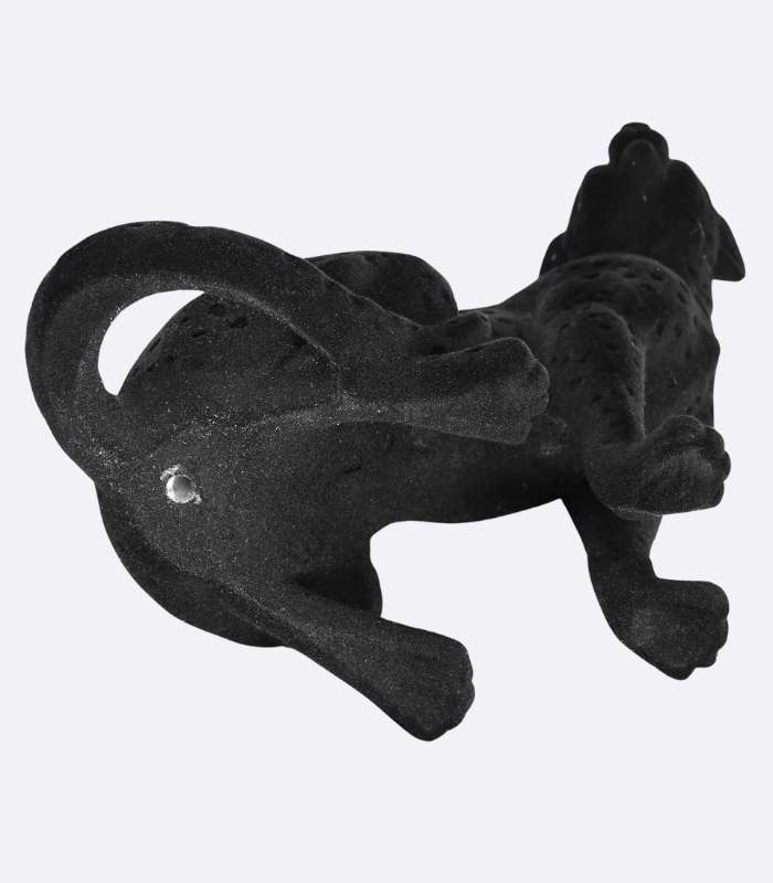 Decorative Cheetah Sculpture Resin Flocking Black