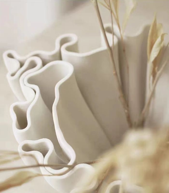 Table Top Vase Paloma White Ceramic 27 cm (10.6 in)