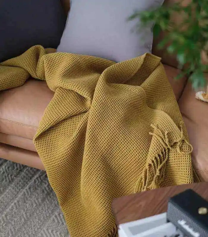Waffle Throw Blanket Large 150 x 220 cm