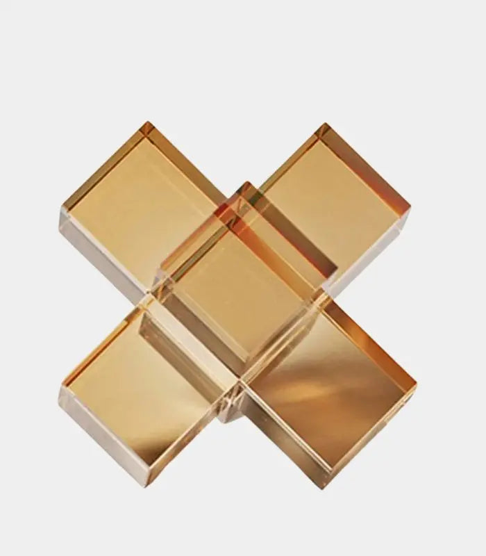 Aurelian Crystal Sculpture – Geometric Amber Design