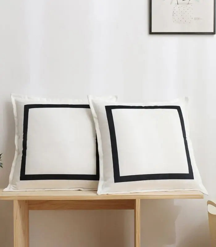 Set of 2 Pcs Elegant Square Velvet Cushion Covers 45x45 cm