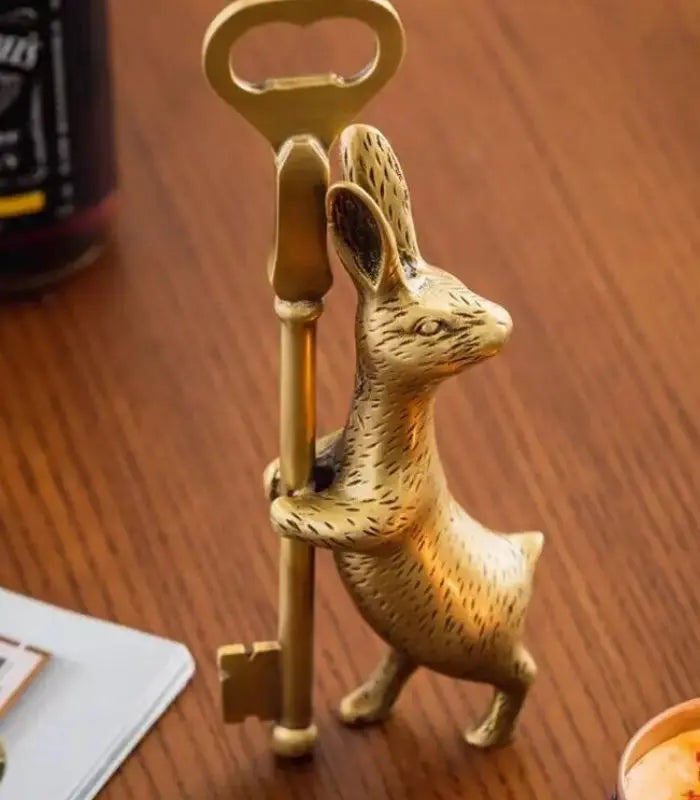 Vintage Brass Bottle Opener Rabbit
