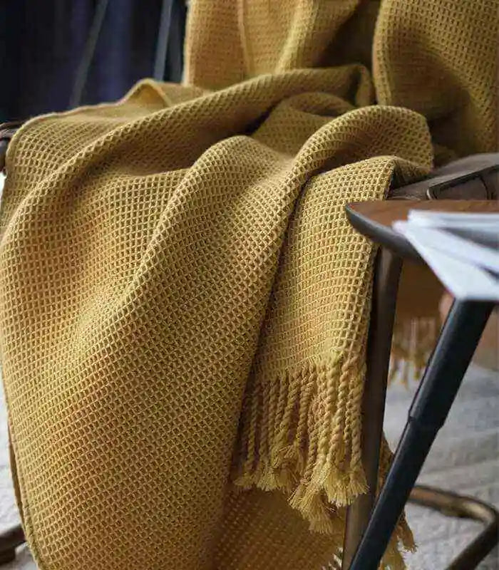 Waffle Throw Blanket Large 150 x 220 cm