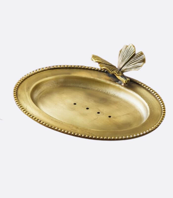 Vintage Soap Dish Trinket Tray Brass 15 cm