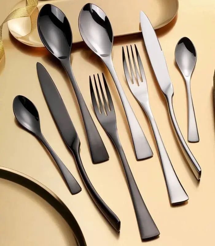 24 Pcs Cutlery Set New York Stainless Steel Flatware 18/8