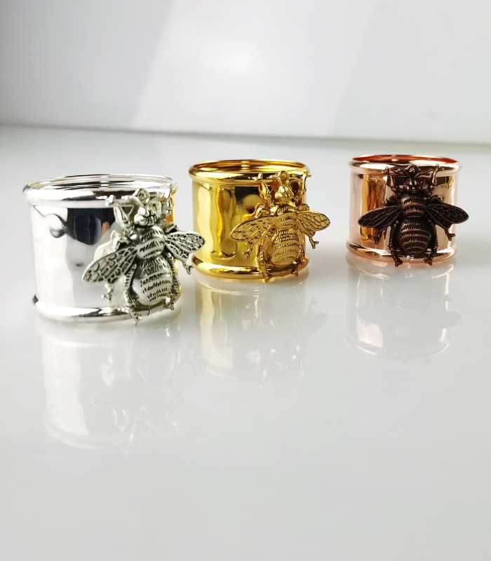 4 Pcs Bee Napkin Rings 5.5cm