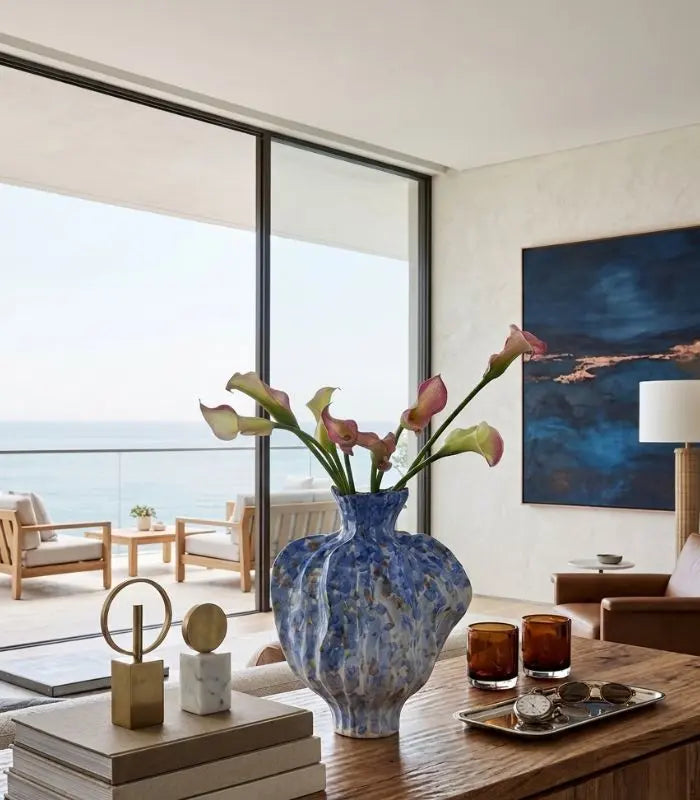 Bellamy Bloom Vase Ceramic Blue 34cm / 13.4"