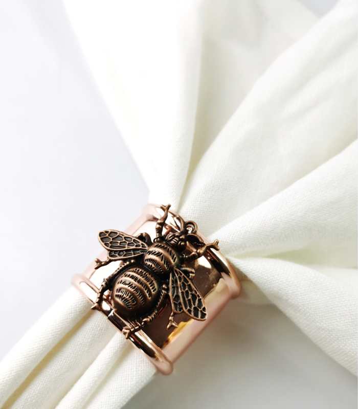4 Pcs Bee Napkin Rings 5.5cm