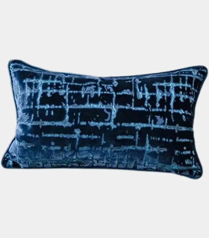 Velvet Floral Garden Cushion Cover Velvet Embroidery Blue