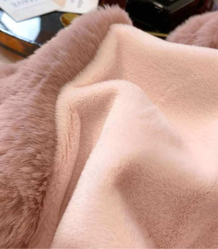 Faux Fur Throw Blanket Decorative Large Pink