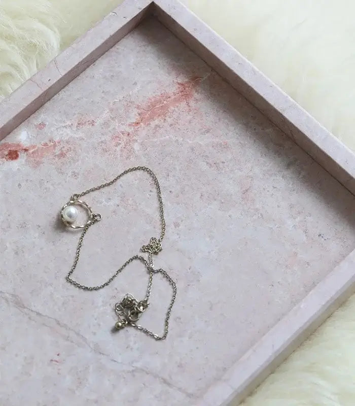 Dusty Rose Natural Marble Decorative Tray