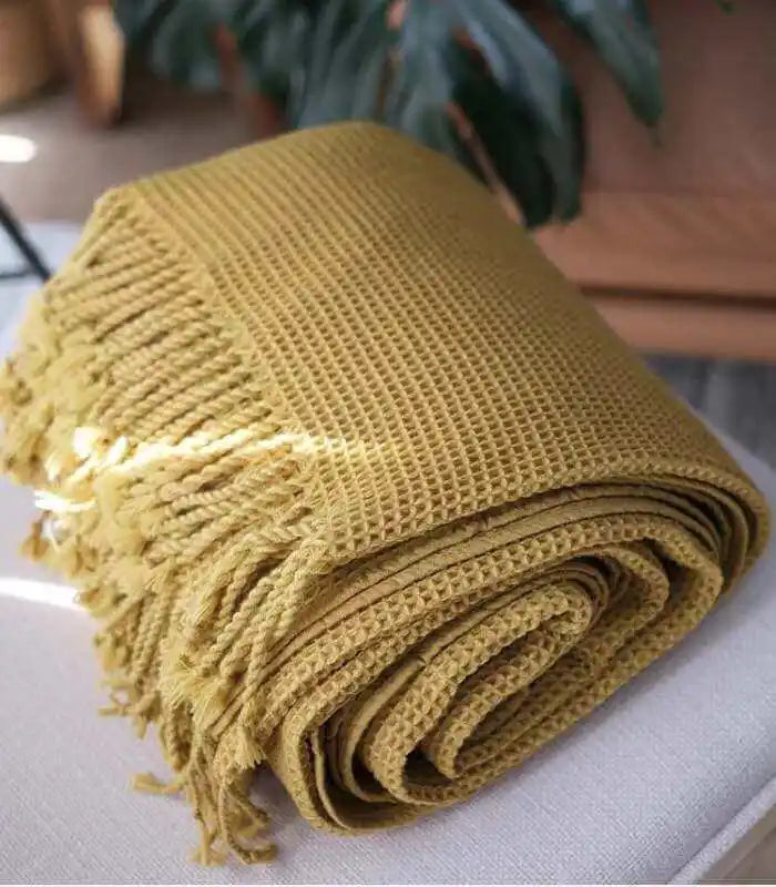 Waffle Throw Blanket Large 150 x 220 cm