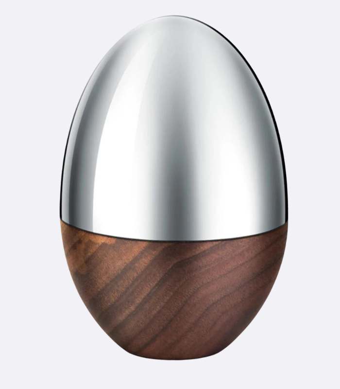 Set of 6 Cocktail Picks in Walnut Wood and Stainless Steel Egg - Unique Barware Accessories