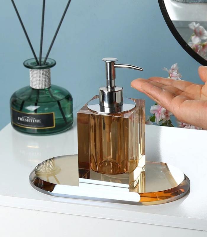 Bathroom Accessories Crystal Glass Amber