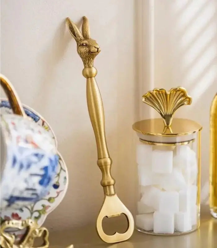 Vintage Brass Bottle Opener Rabbit