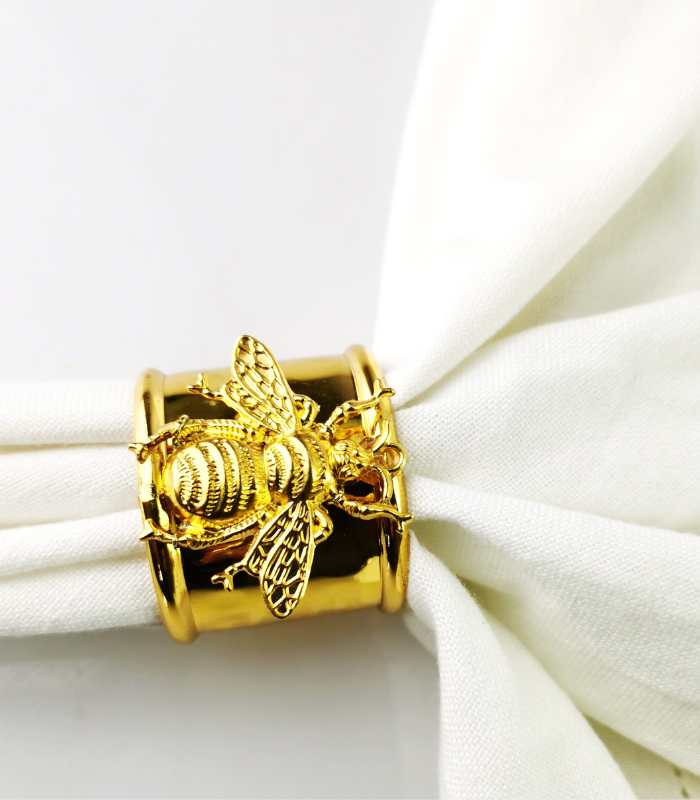 4 Pcs Bee Napkin Rings 5.5cm