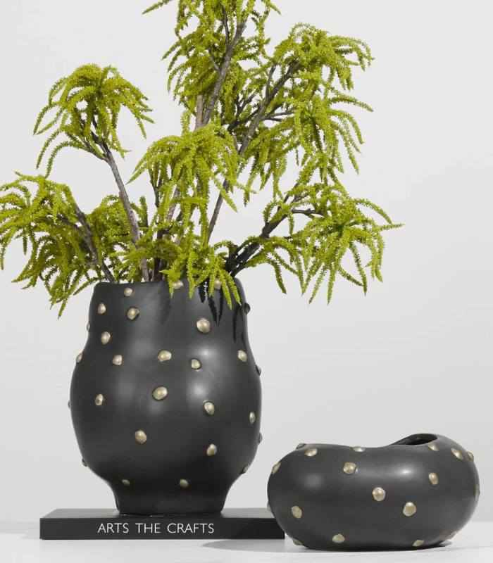 Decorative Table Vase Paola and Bowl Black & Gold