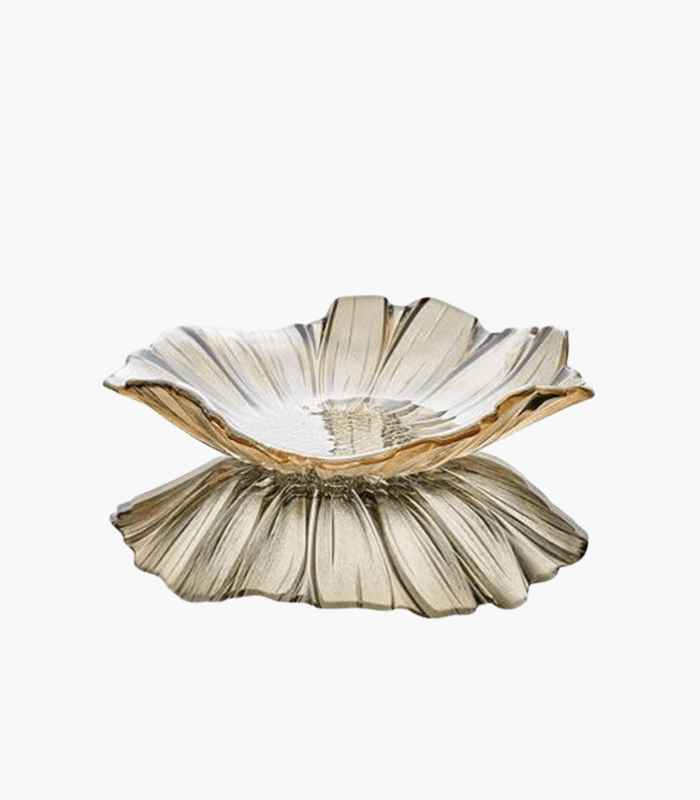 Crystal Glass Decorative Fruit Bowl Golden Yellow