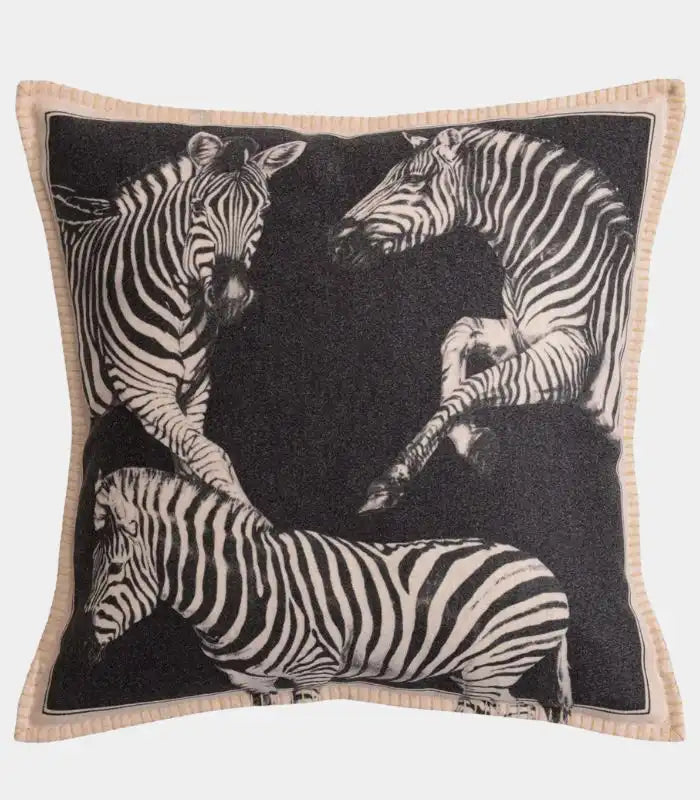 Savannah Zebra Cushion Cover – Double-Sided Woven Design 45x45 cm