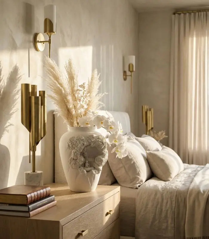 The Woodland Whispers Collection - Sculptural Ceramic Statement Vase White 30 cm