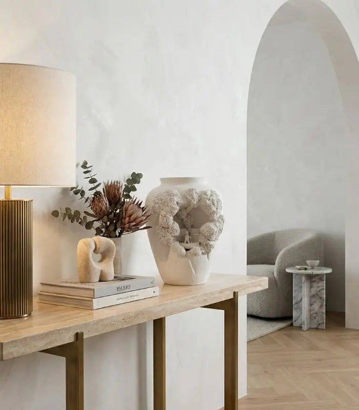 The Woodland Whispers Collection - Sculptural Ceramic Statement Vase White 30 cm