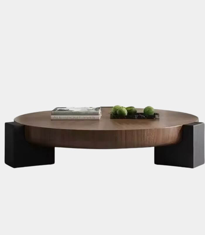 CORTINA ROUND COFFEE TABLE – WALNUT & EUCALYPTUS Brown/Black
