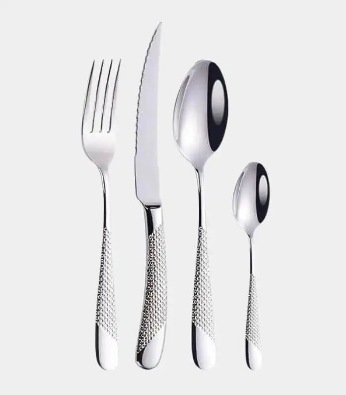 24 Pcs Cutlery Set Premium Stainless Steel Mirror-Polished Silver