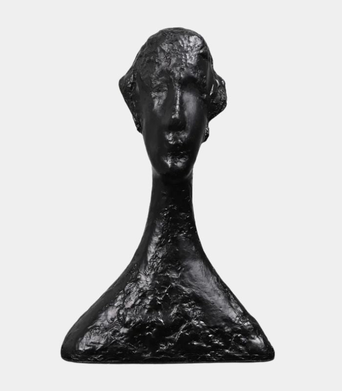 Minimalist Sculptural Bust – Artistic Home Decor Accent in Noir or Blanc 26.5 cm Resin