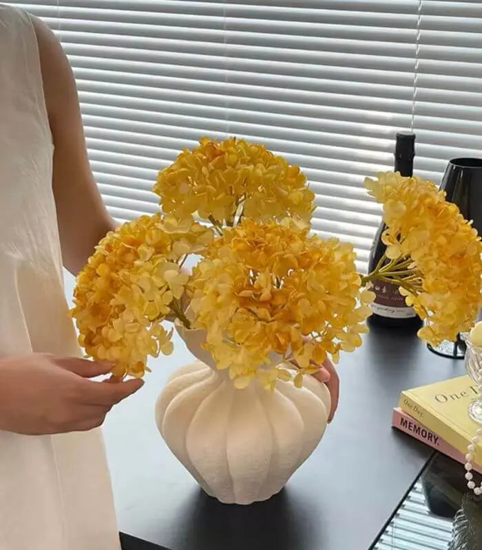 Delmara Tabletop Vase Large Textured White Ceramic