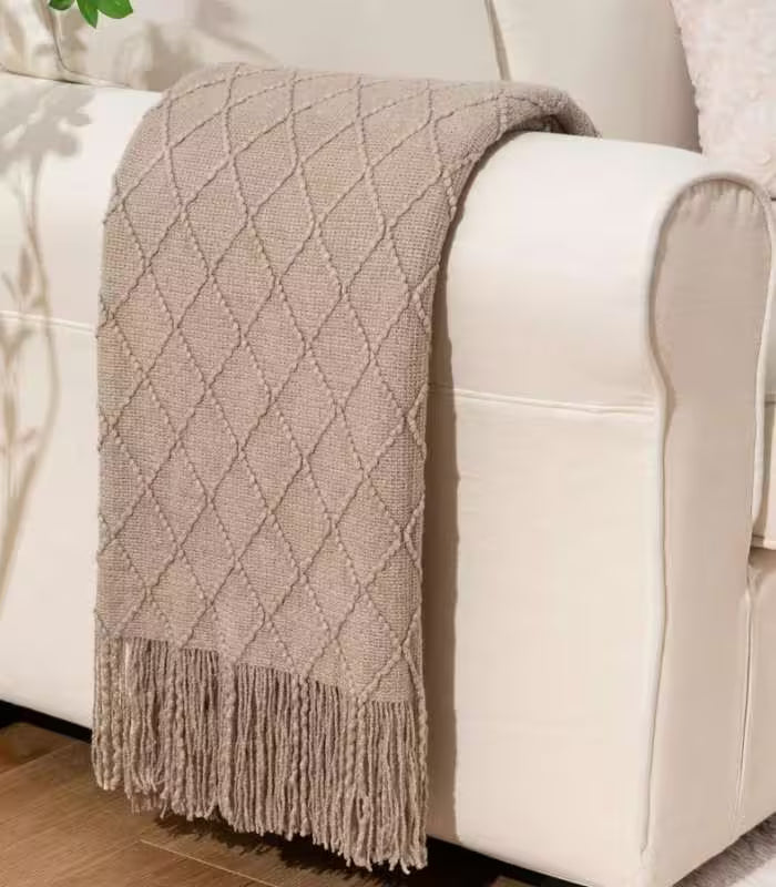 Knitted Throw Blanket Super Soft Textured