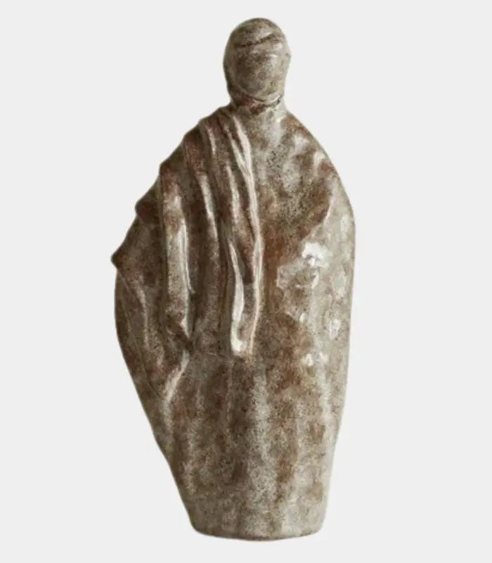 Solenne Decorative Sculpture Ceramic Object | Decorative Robed Figure Statue 22 cm / 8.66 in