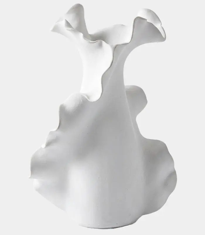 Ondine Handcrafted Tabletop Ceramic Vase White