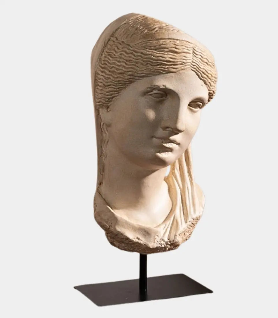 Livia Resin Classical Bust Sculpture | Decorative Female Head Statue on Stand