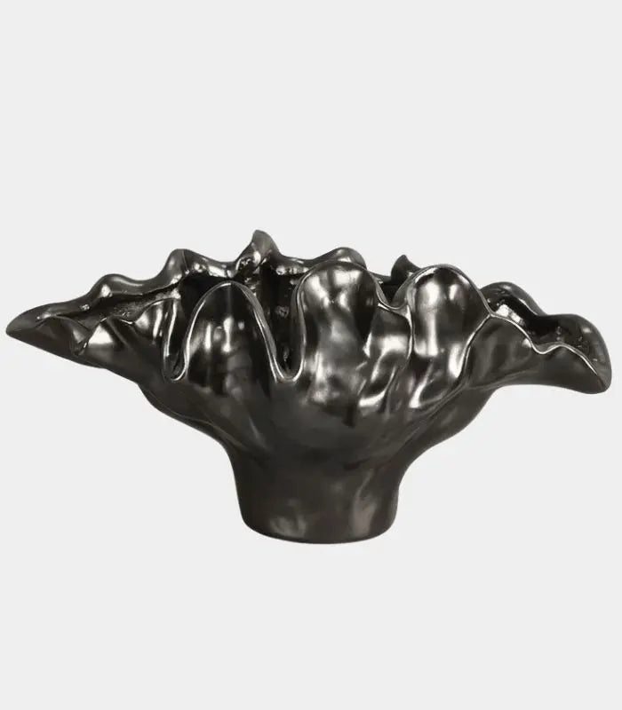 Bolide Bowl Tabletop Vase in Metallic Resin