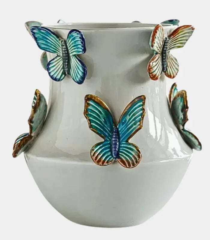 Mayfield Butterfly Ceramic Vase – Handcrafted 3D Butterfly Embellished Design