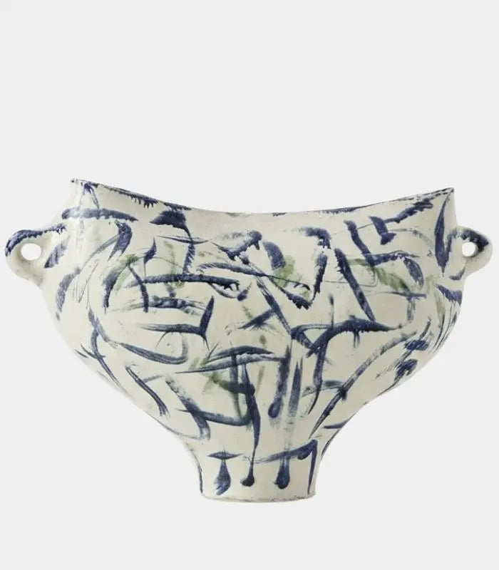 Ondine Hand-Painted Ceramic Vase | Abstract Sculptural Art Vessel
